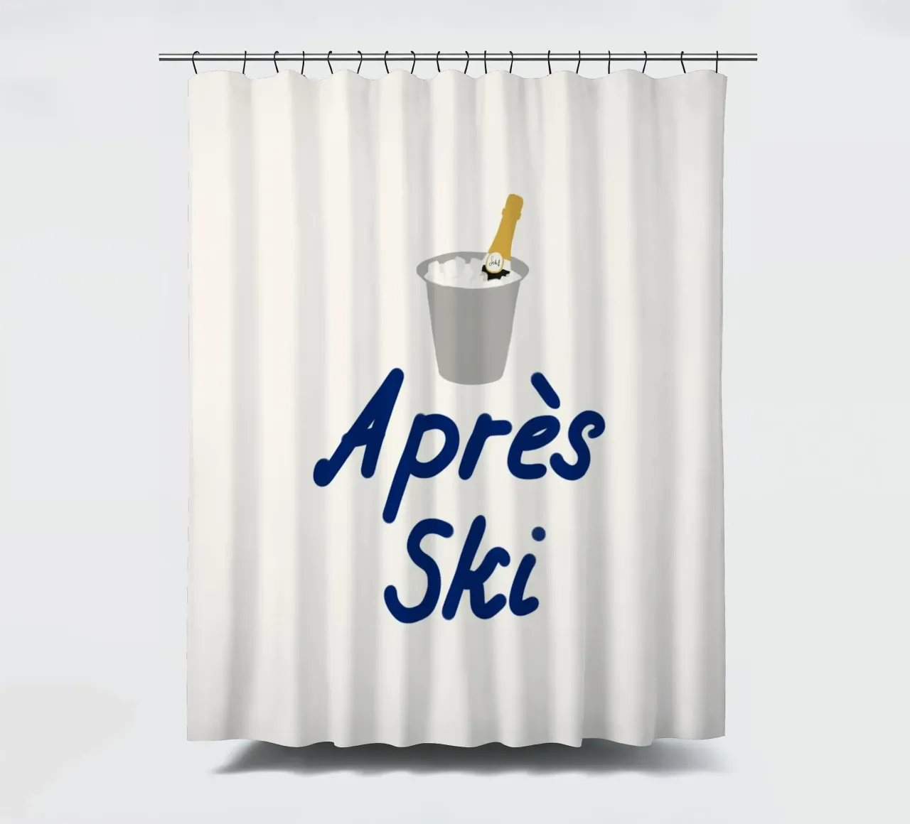 Raffreddatore di champagne per l'apres ski tenda da doccia da Sophie Augustin Illustration