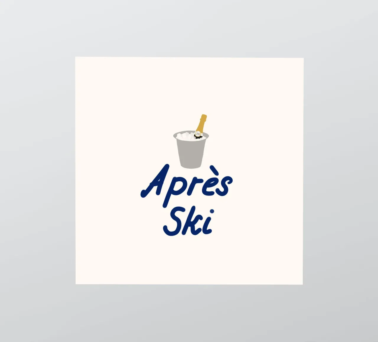 Raffreddatore di champagne per l'apres ski adesivo da Sophie Augustin Illustration