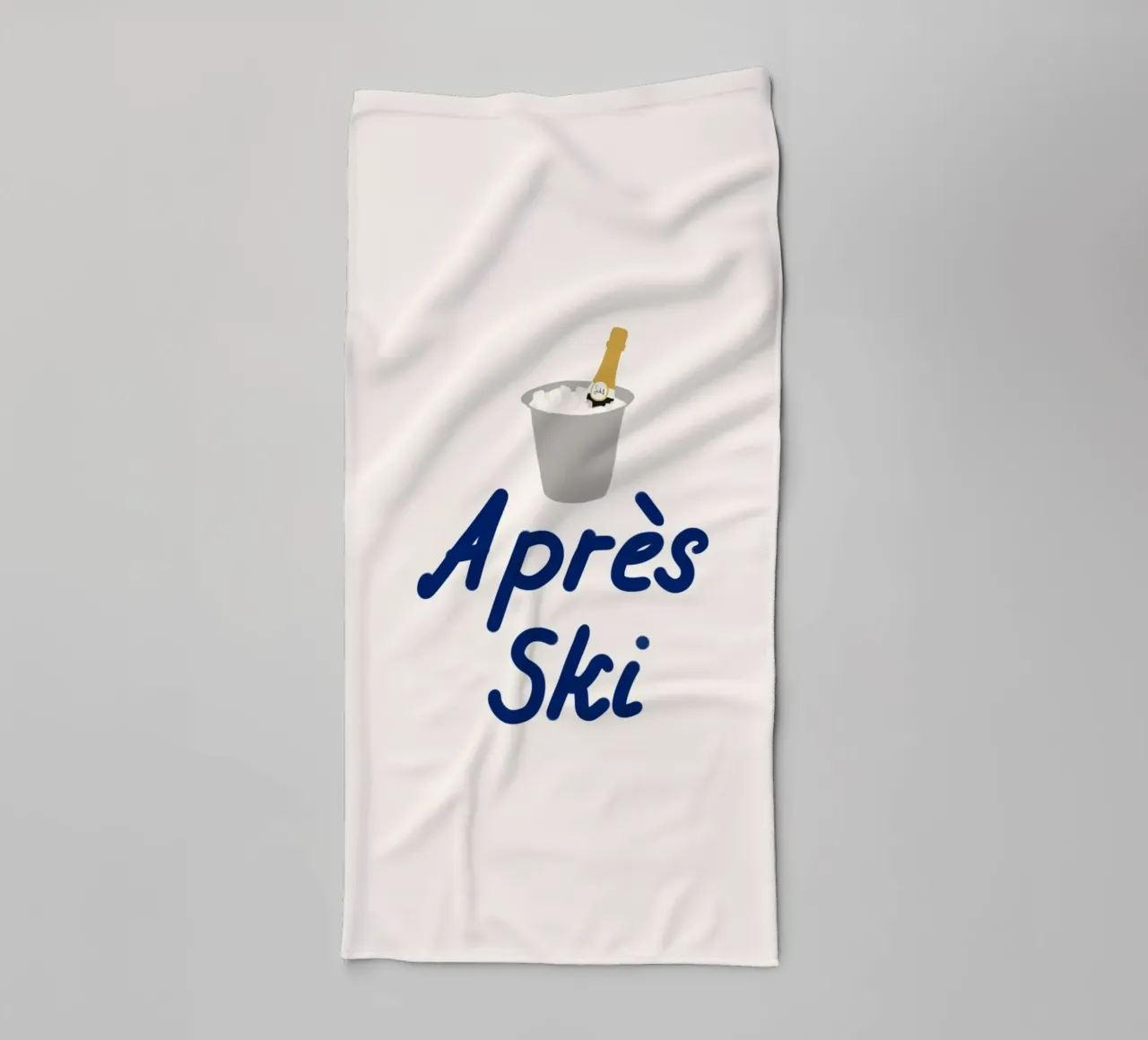 Raffreddatore di champagne per l'apres ski asciugamano da bagno da Sophie Augustin Illustration