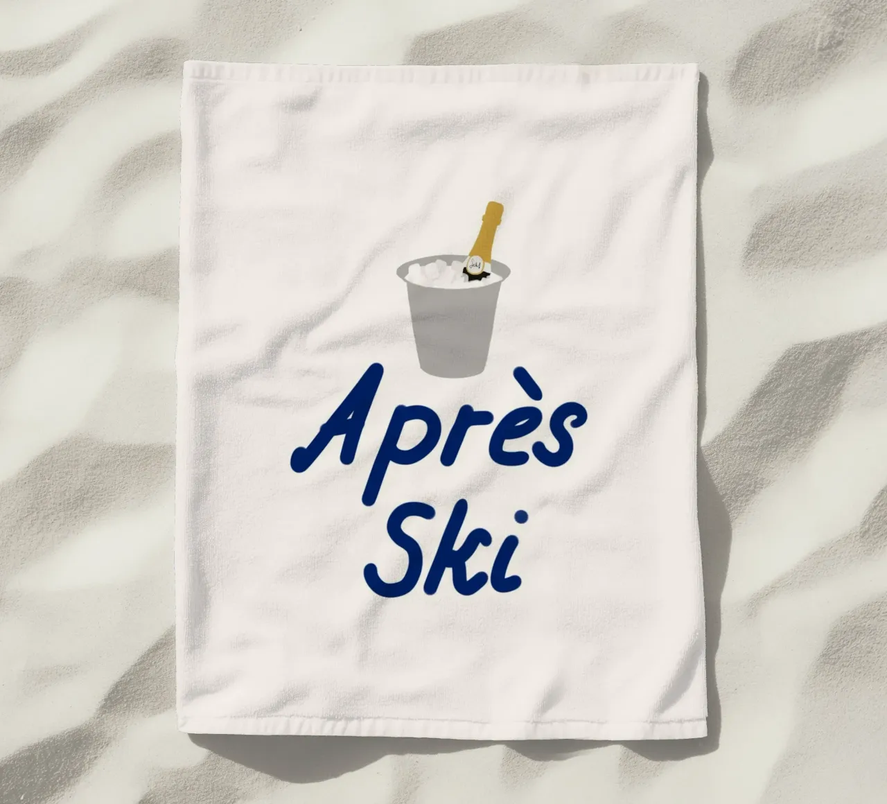 Raffreddatore di champagne per l'apres ski telo mare da Sophie Augustin Illustration