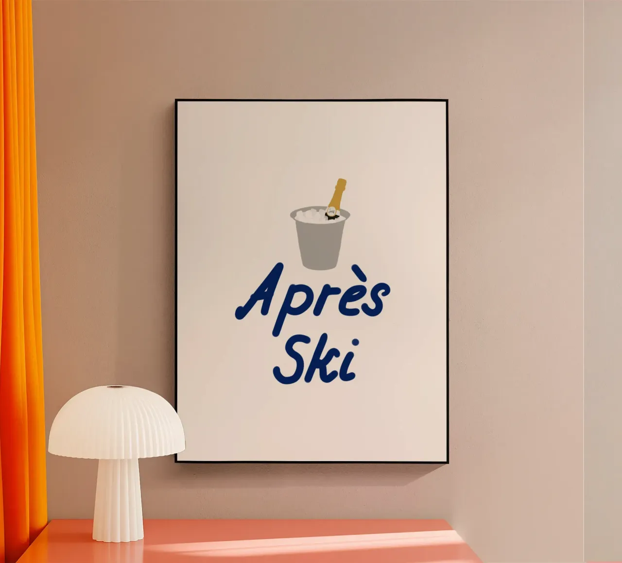Raffreddatore di champagne per l'apres ski plexiglass da Sophie Augustin Illustration