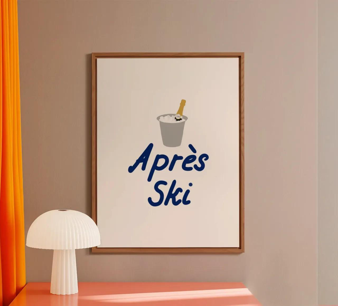 Raffreddatore di champagne per l'apres ski pannello forex da Sophie Augustin Illustration