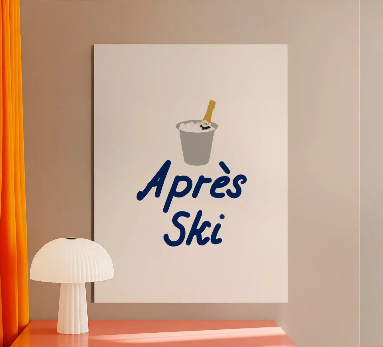 Raffreddatore di champagne per l'apres ski pannello forex da Sophie Augustin Illustration