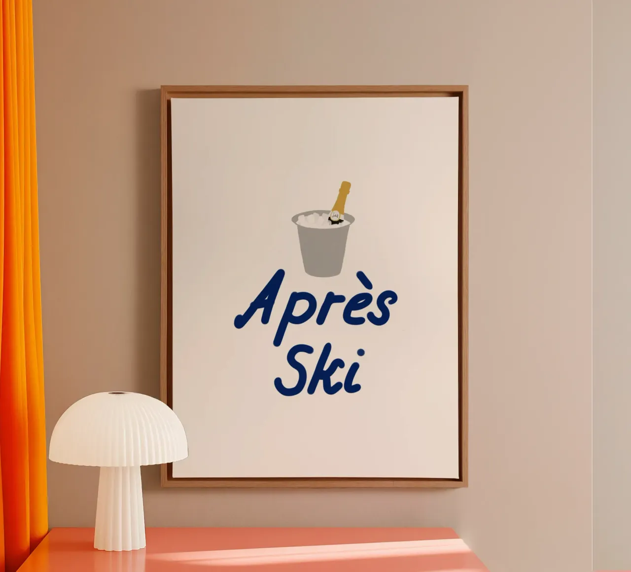 Raffreddatore di champagne per l'apres ski tela da Sophie Augustin Illustration