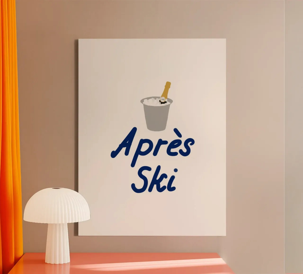Raffreddatore di champagne per l'apres ski tela da Sophie Augustin Illustration