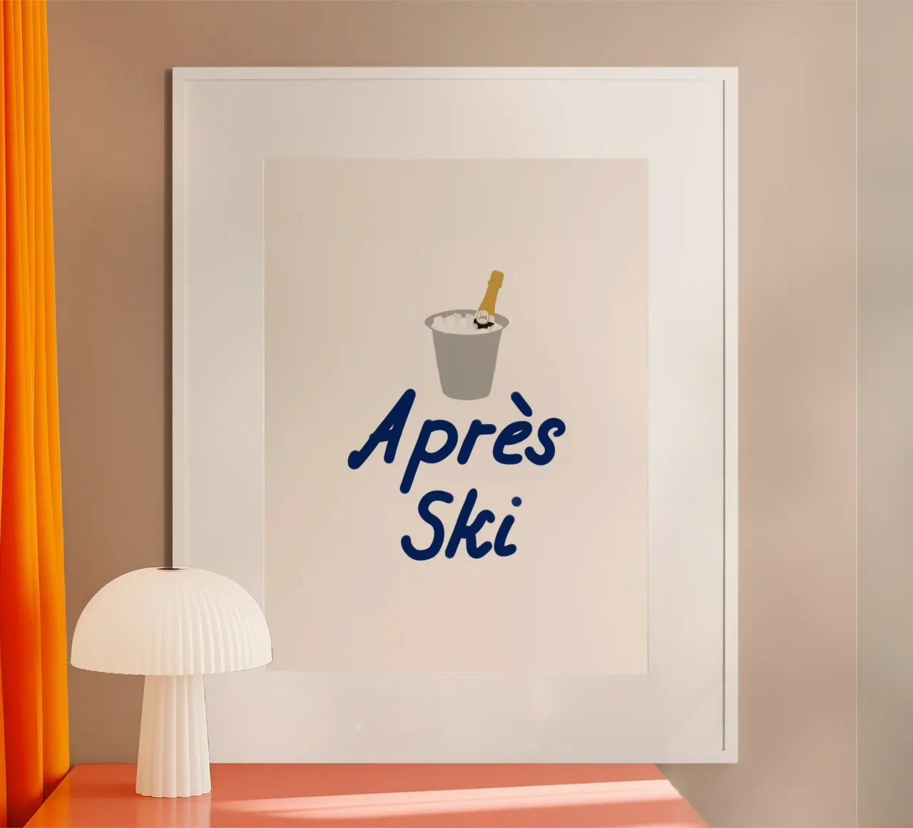 Raffreddatore di champagne per l'apres ski poster da Sophie Augustin Illustration
