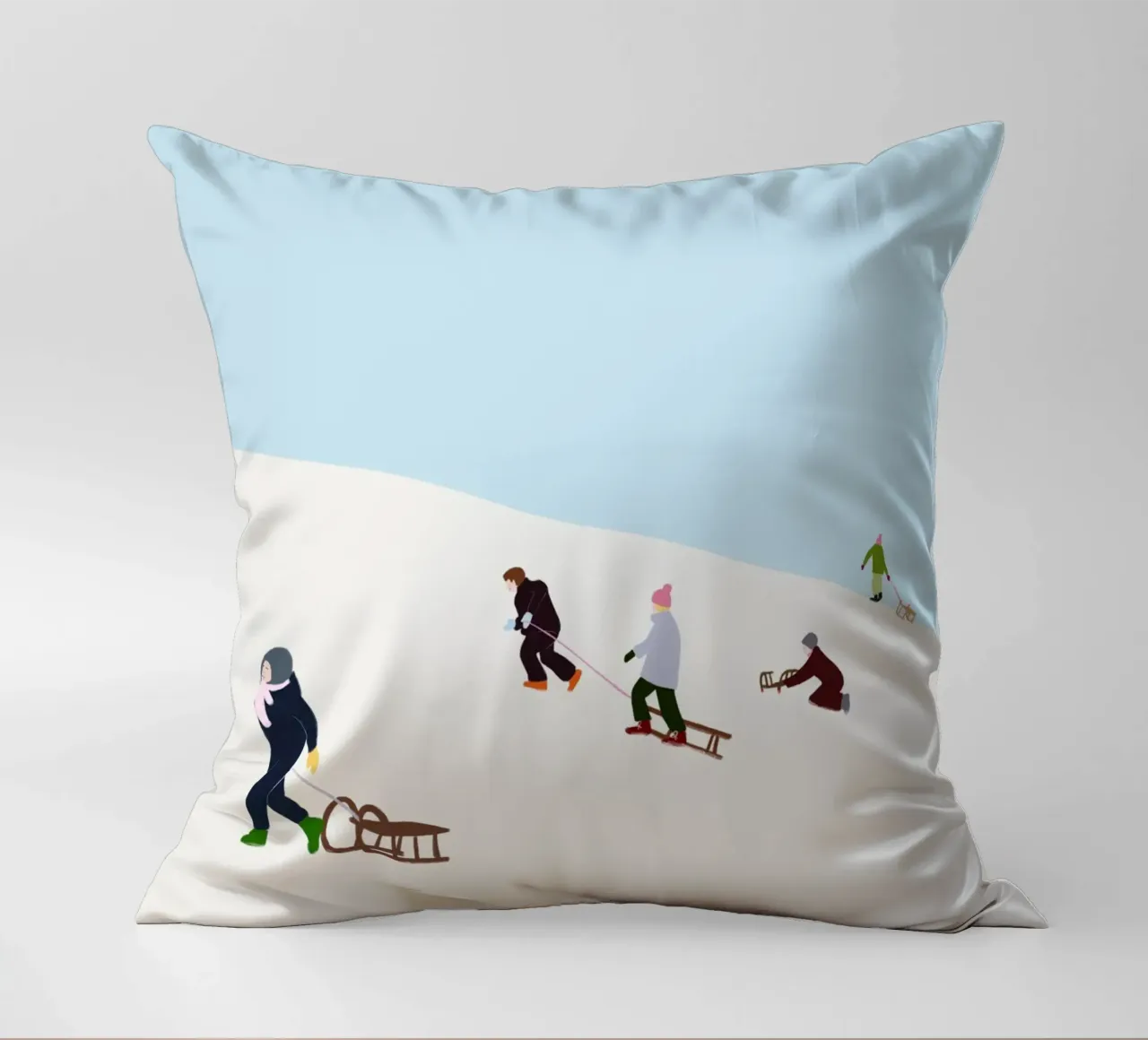 Schlitten fahren cuscino da Sophie Augustin Illustration