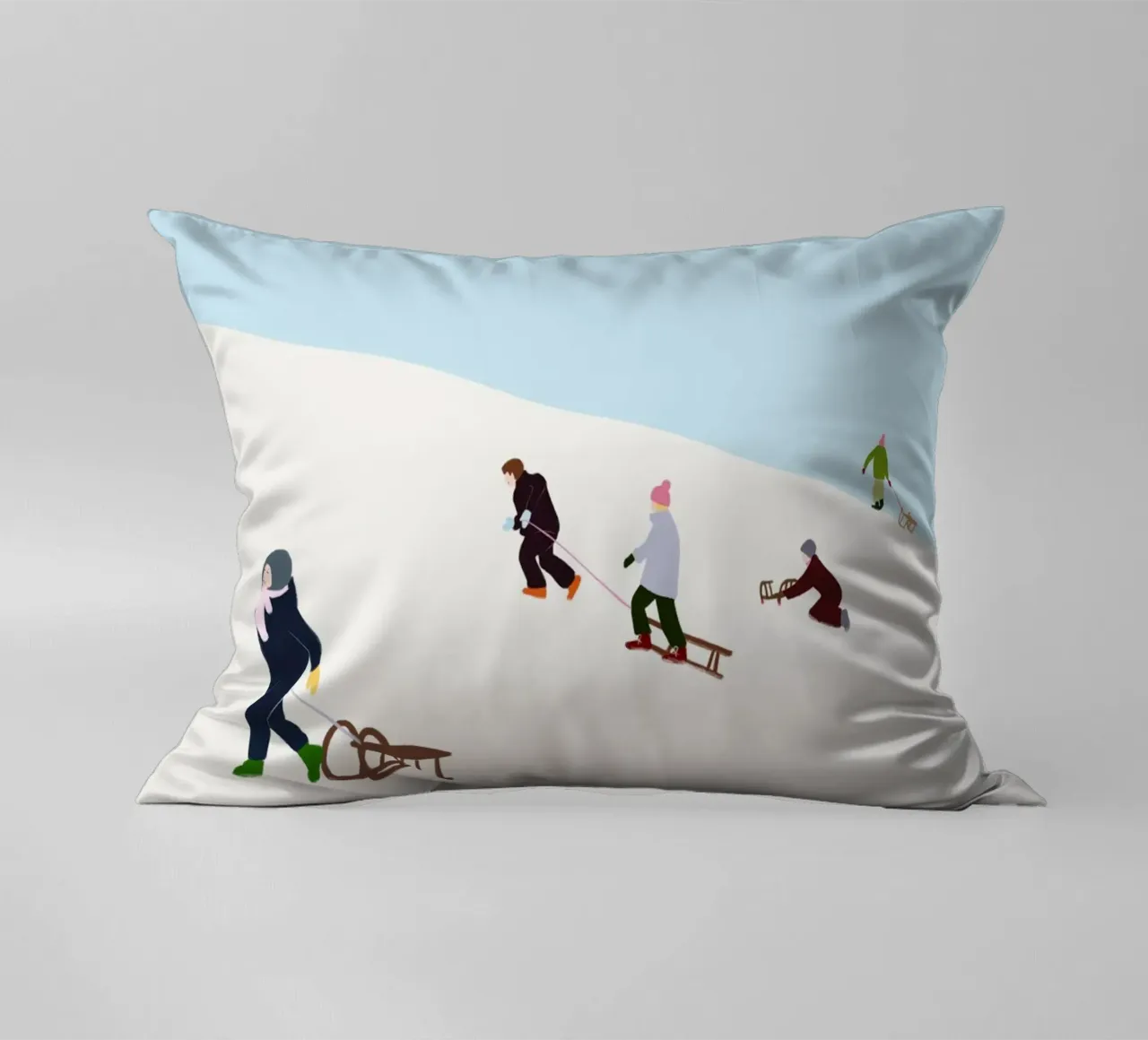 Schlitten fahren cuscino da Sophie Augustin Illustration
