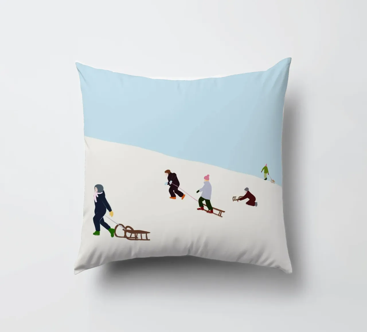 Schlitten fahren cuscino da Sophie Augustin Illustration