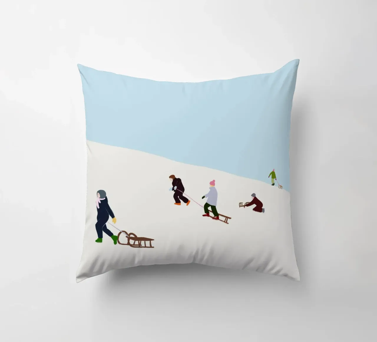 Schlitten fahren cuscino da Sophie Augustin Illustration