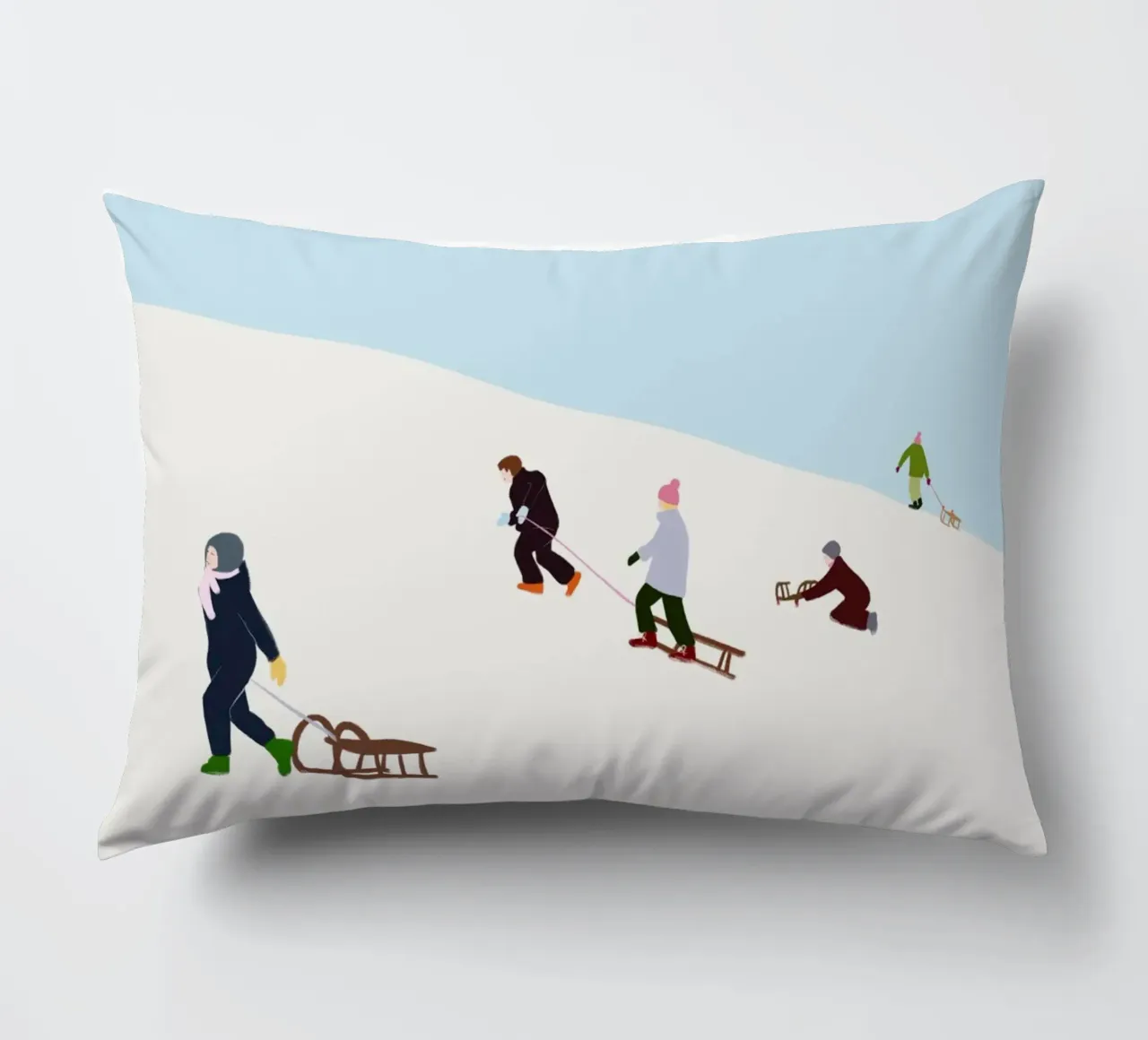 Schlitten fahren cuscino da Sophie Augustin Illustration