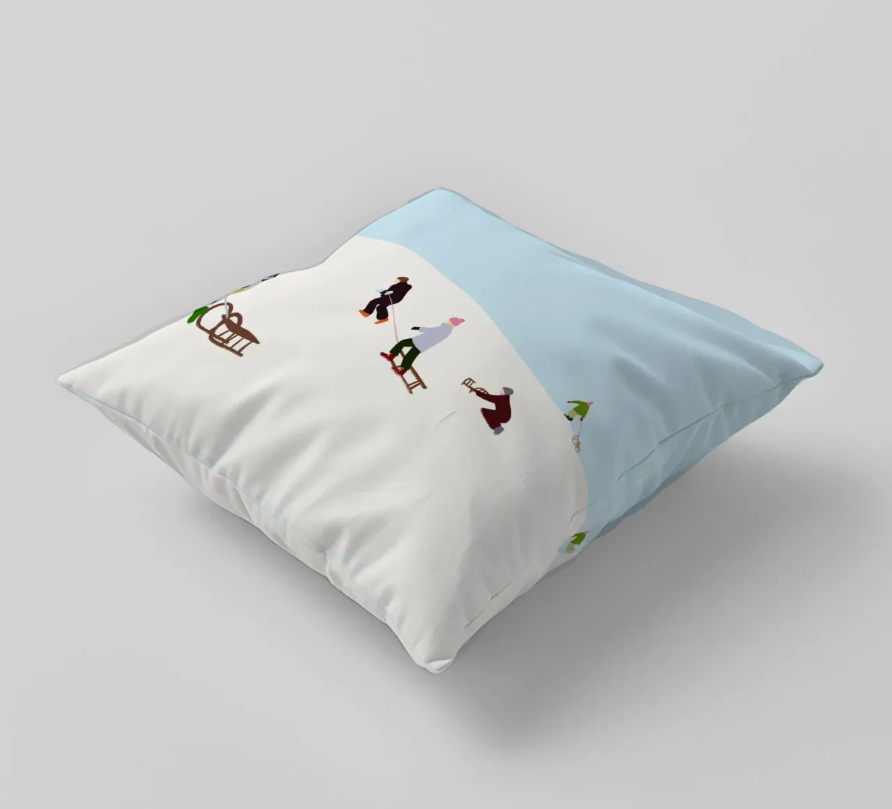 Schlitten fahren cuscino da Sophie Augustin Illustration