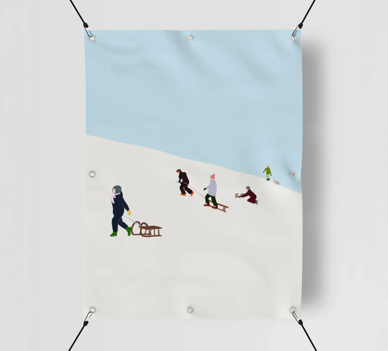 Schlitten fahren telo in pvc da Sophie Augustin Illustration