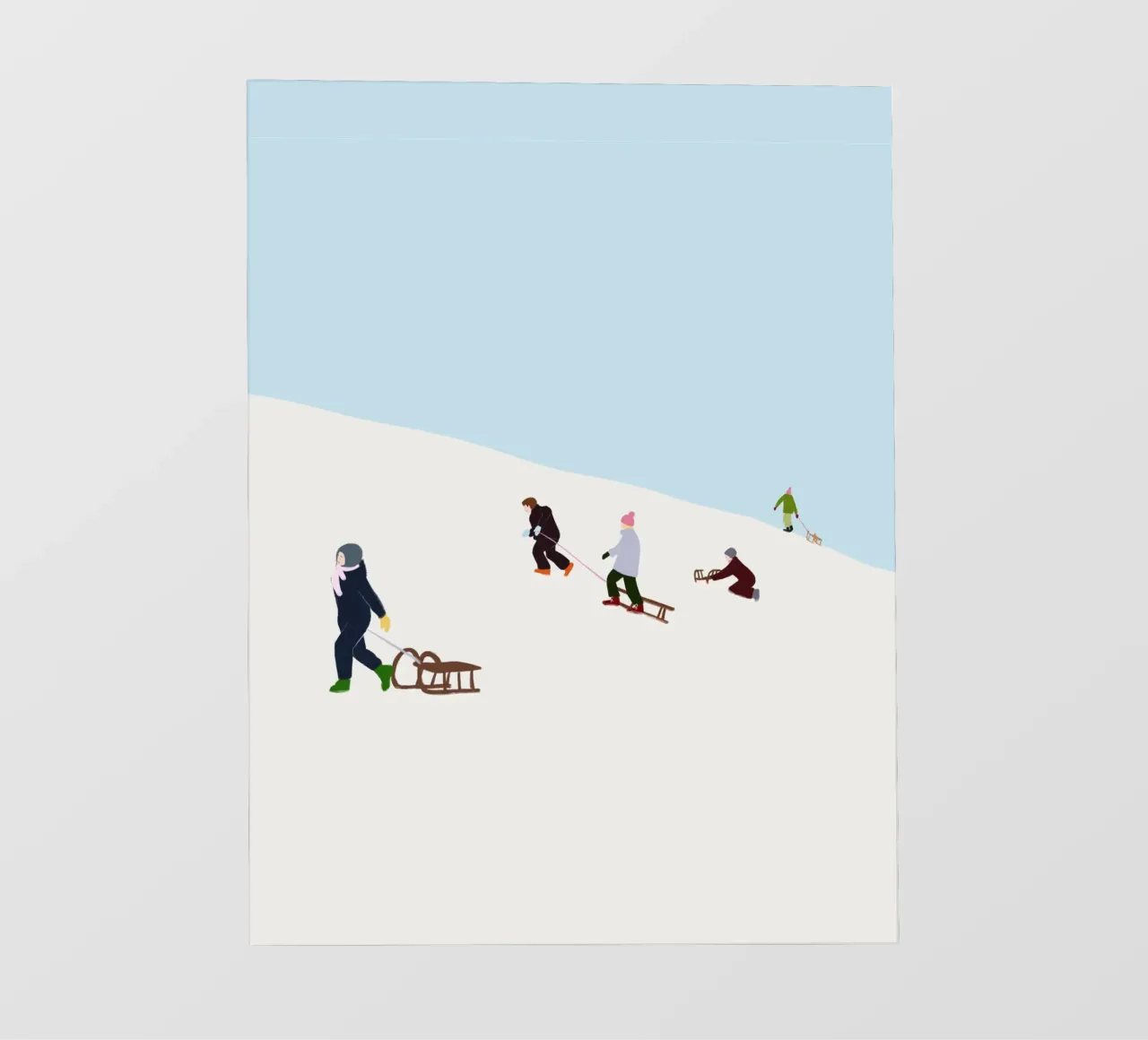 Schlitten fahren telo in pvc da Sophie Augustin Illustration