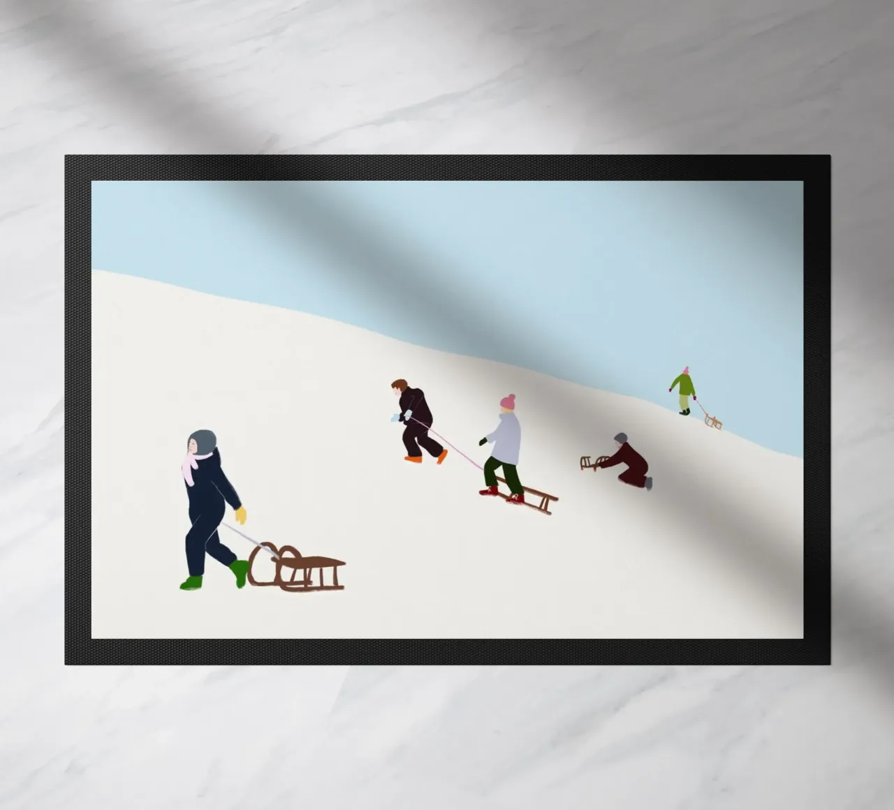 Schlitten fahren zerbino da Sophie Augustin Illustration