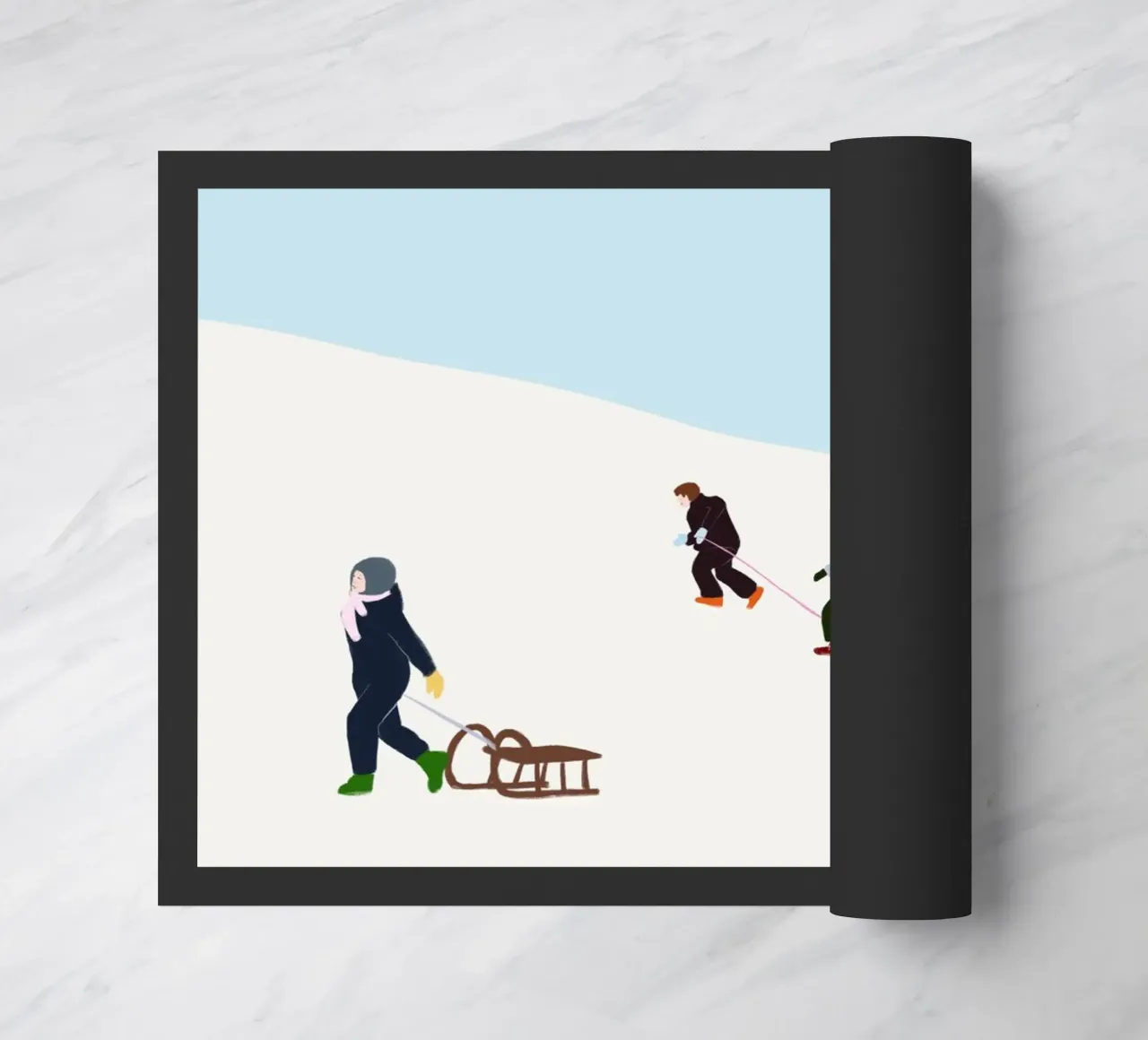 Schlitten fahren zerbino da Sophie Augustin Illustration