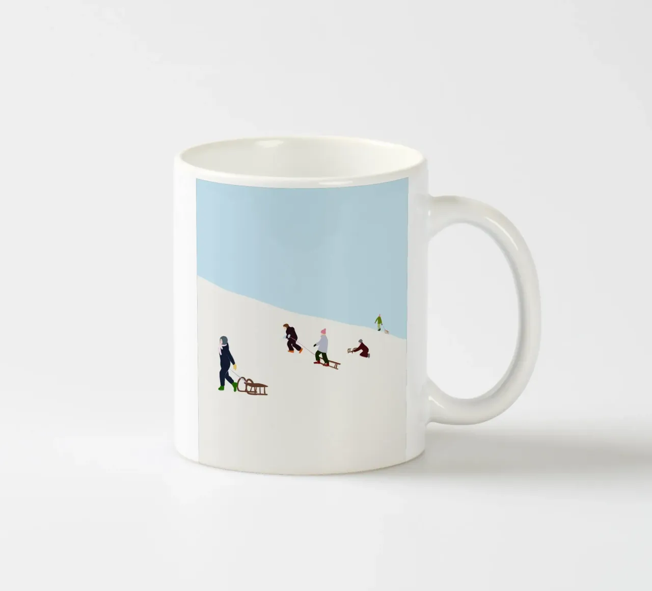 Schlitten fahren tazza in ceramica da Sophie Augustin Illustration