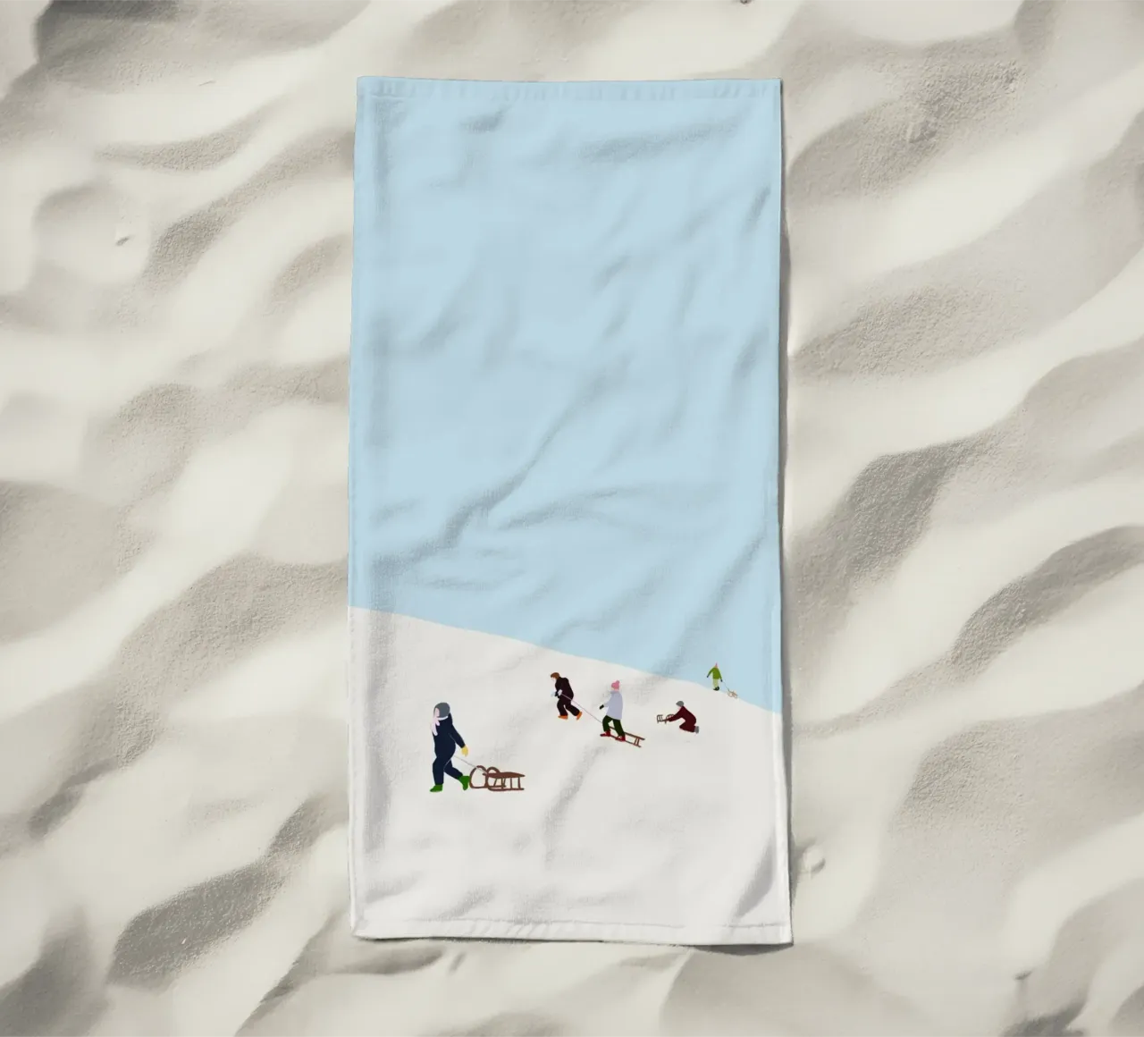 Schlitten fahren telo mare da Sophie Augustin Illustration