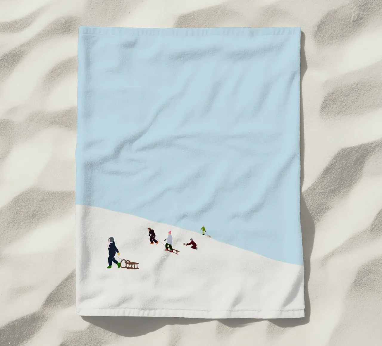 Schlitten fahren telo mare da Sophie Augustin Illustration