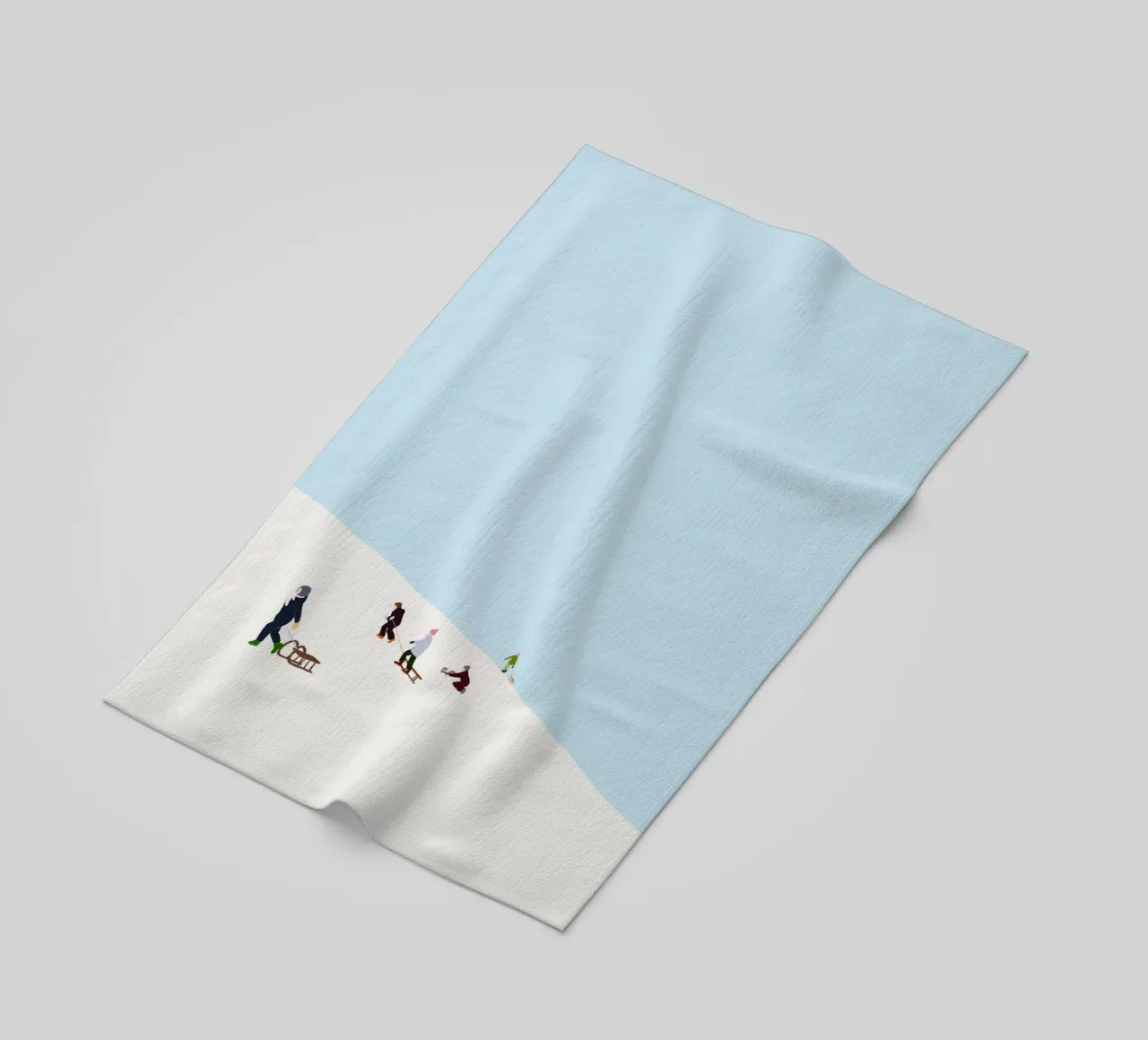 Schlitten fahren telo mare da Sophie Augustin Illustration