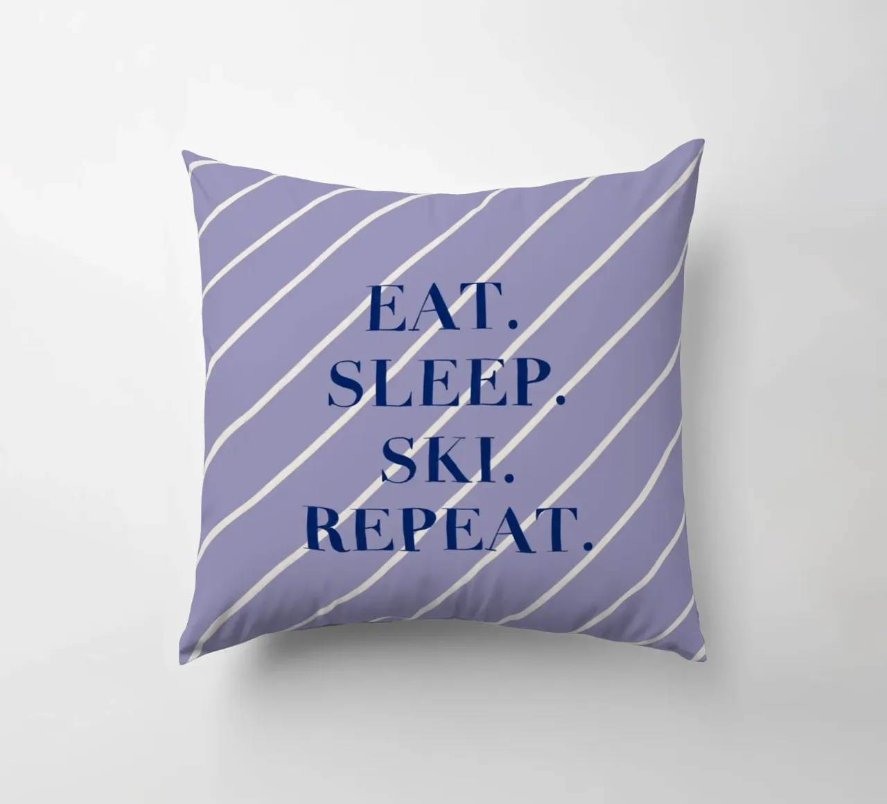 Eat. Sleep. Ski. Repeat. cuscino da Sophie Augustin Illustration