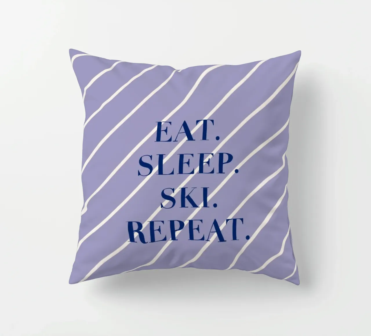 Eat. Sleep. Ski. Repeat. cuscino da Sophie Augustin Illustration