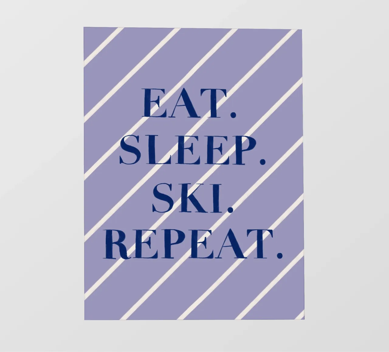 Eat. Sleep. Ski. Repeat. telo in pvc da Sophie Augustin Illustration
