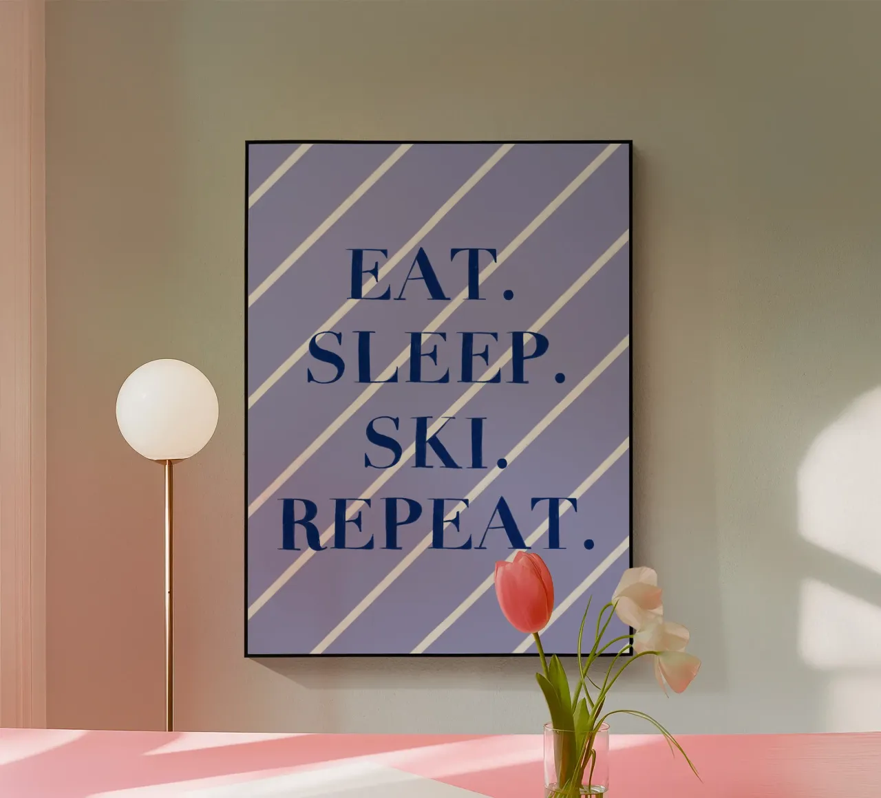 Eat. Sleep. Ski. Repeat. plexiglass da Sophie Augustin Illustration