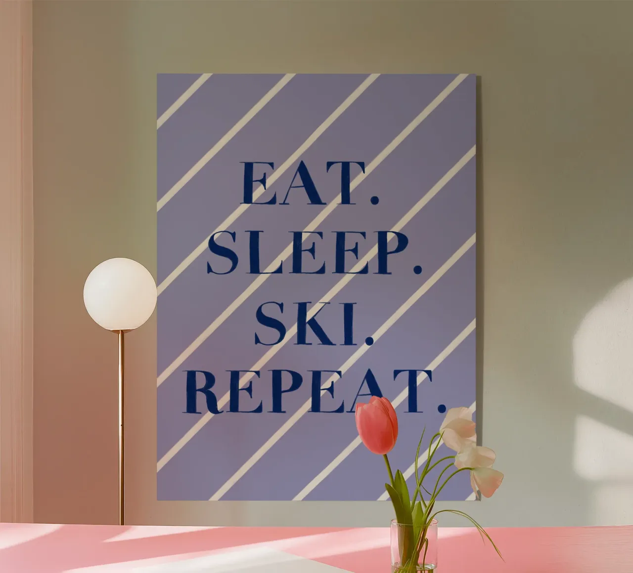 Eat. Sleep. Ski. Repeat. plexiglass da Sophie Augustin Illustration