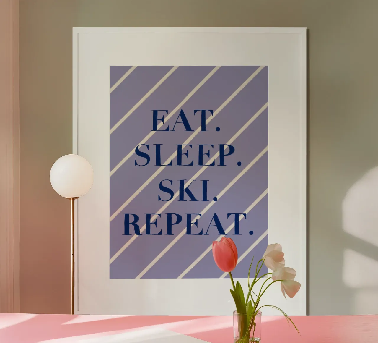 Eat. Sleep. Ski. Repeat. carta hahnemühle da Sophie Augustin Illustration