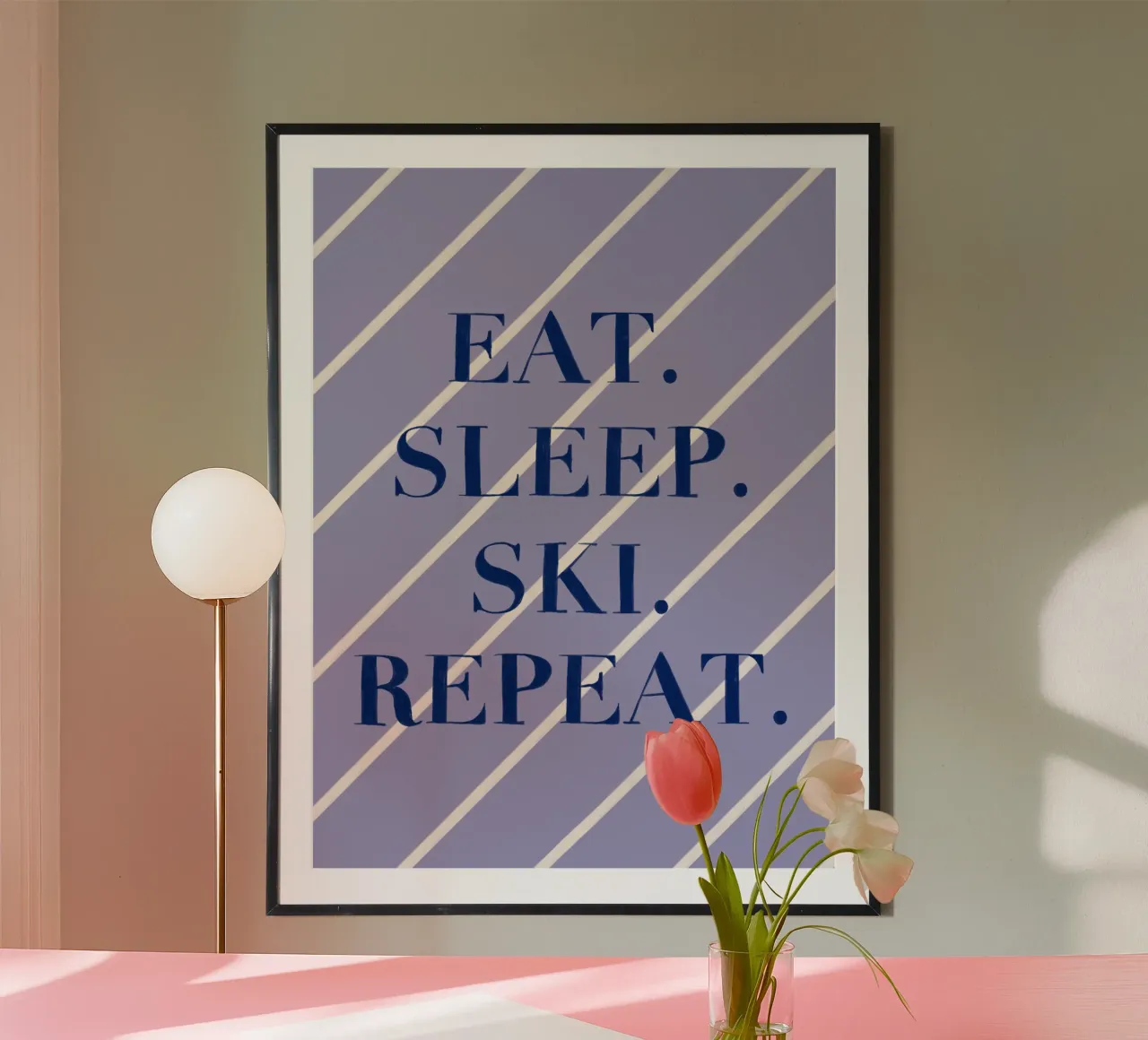 Eat. Sleep. Ski. Repeat. carta hahnemühle da Sophie Augustin Illustration
