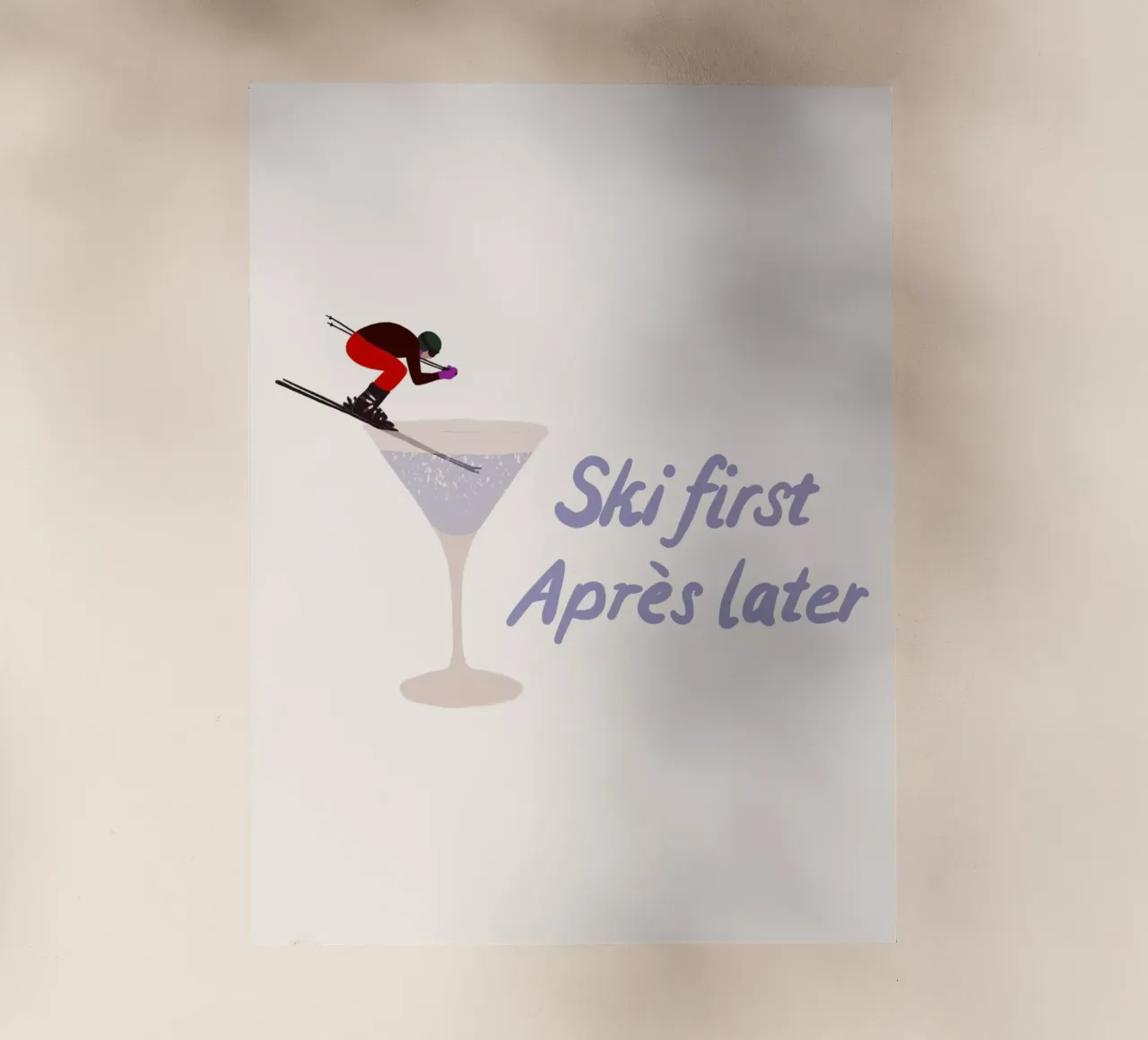 Ski first Apres later pellicola backlit da Sophie Augustin Illustration