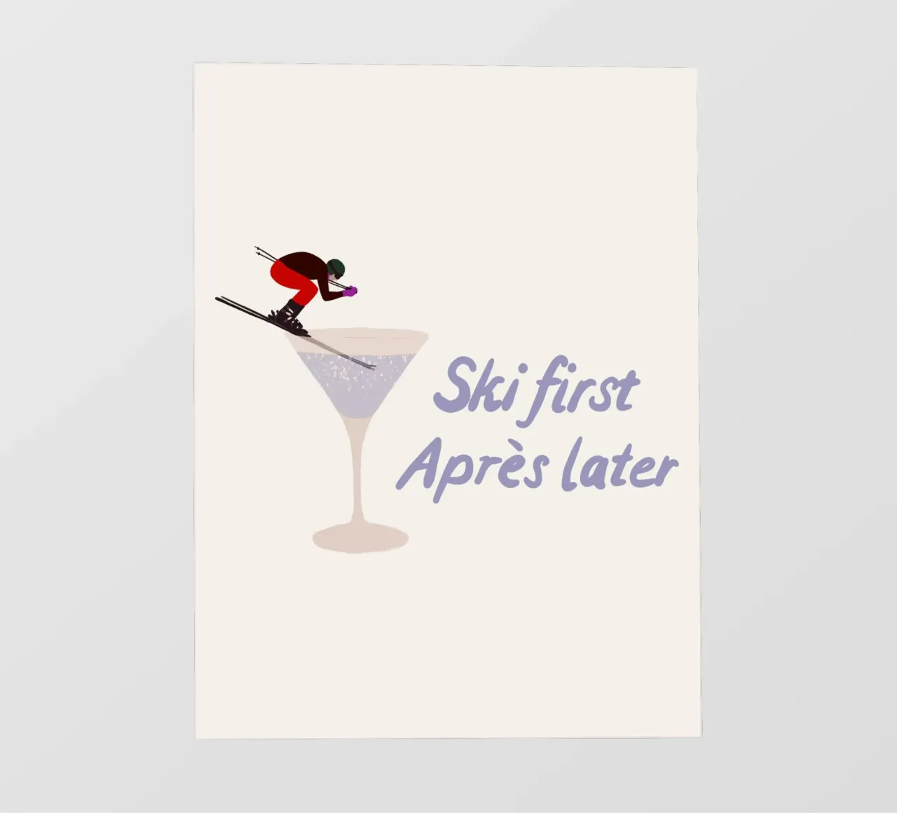 Ski first Apres later pellicola backlit da Sophie Augustin Illustration
