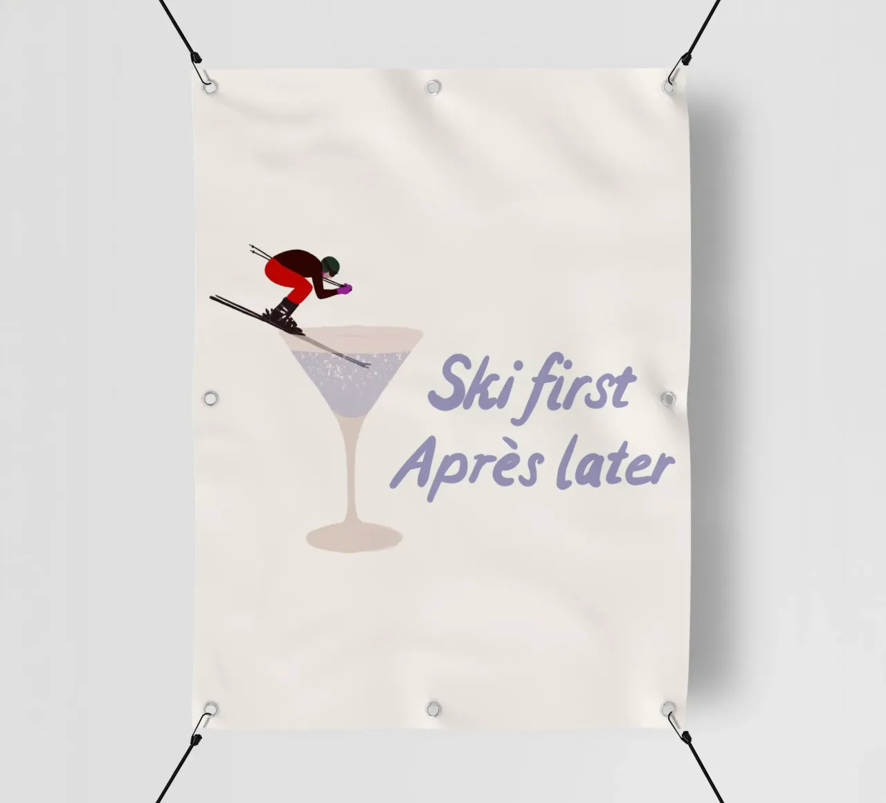 Ski first Apres later telo in pvc da Sophie Augustin Illustration