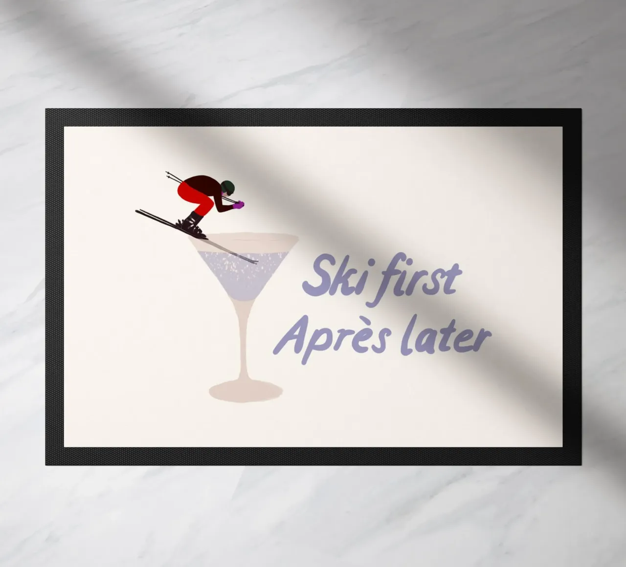 Ski first Apres later zerbino da Sophie Augustin Illustration