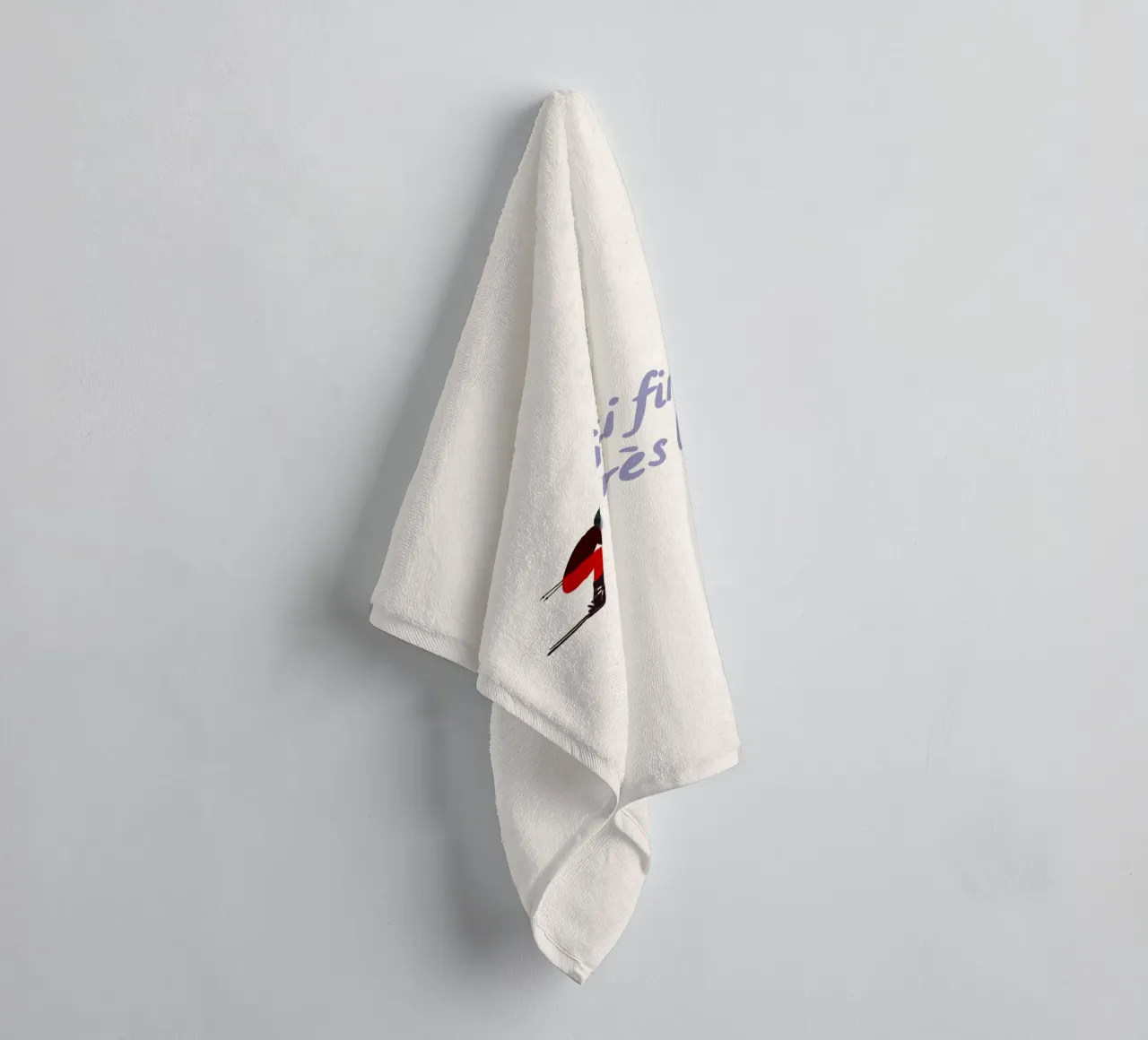 Ski first Apres later asciugamano da bagno da Sophie Augustin Illustration
