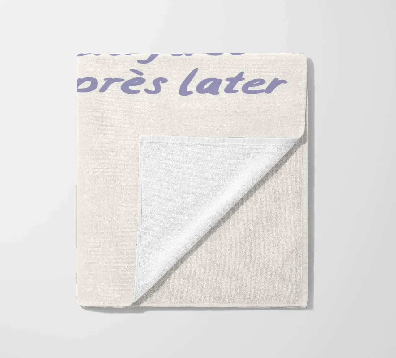 Ski first Apres later telo mare da Sophie Augustin Illustration