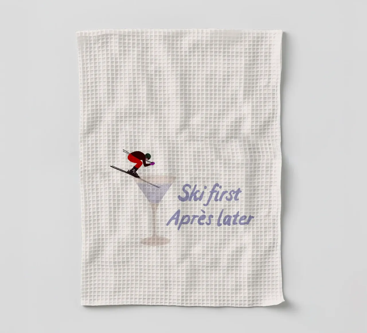 Ski first Apres later canovaccio da cucina da Sophie Augustin Illustration