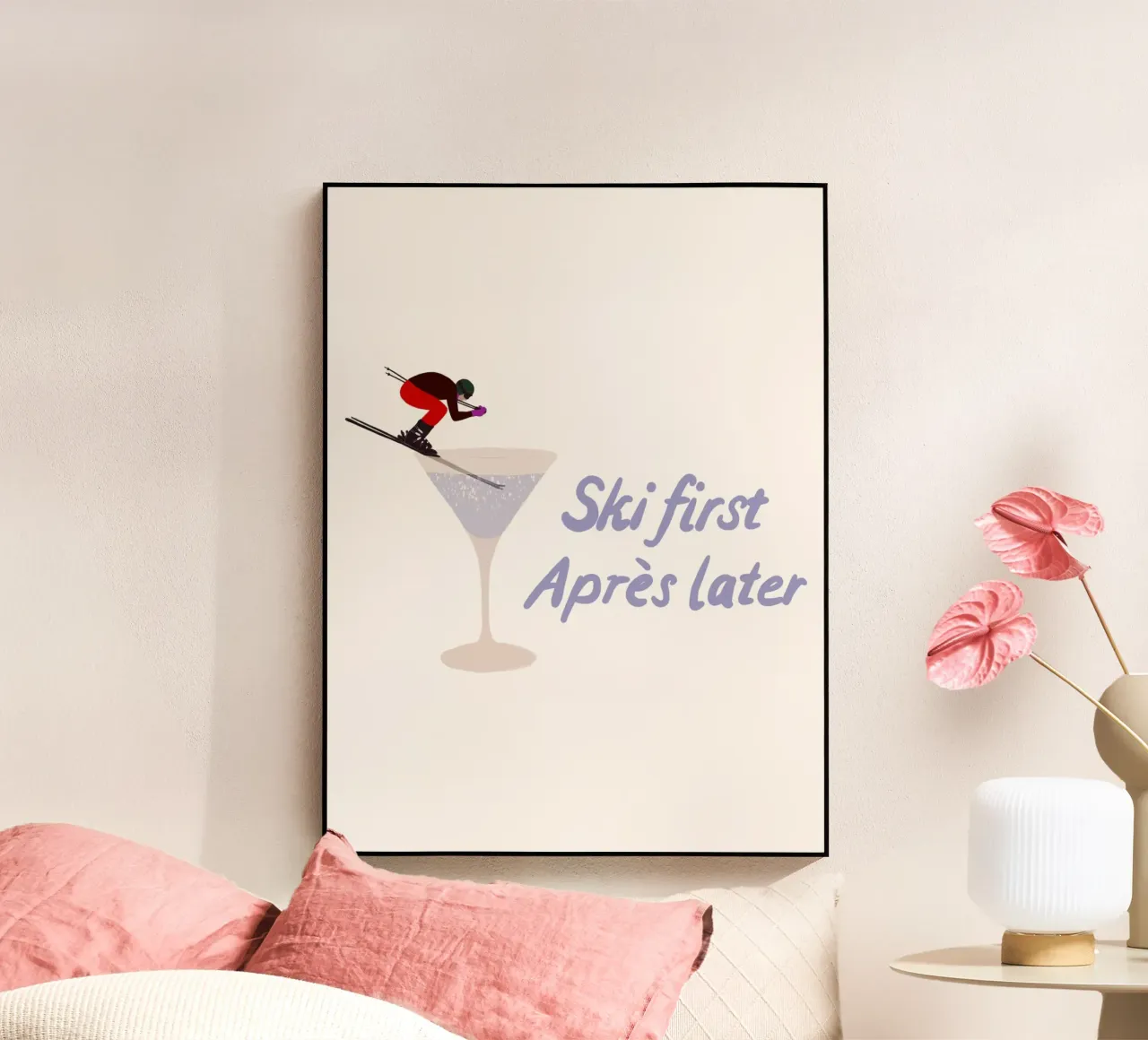 Ski first Apres later plexiglass da Sophie Augustin Illustration