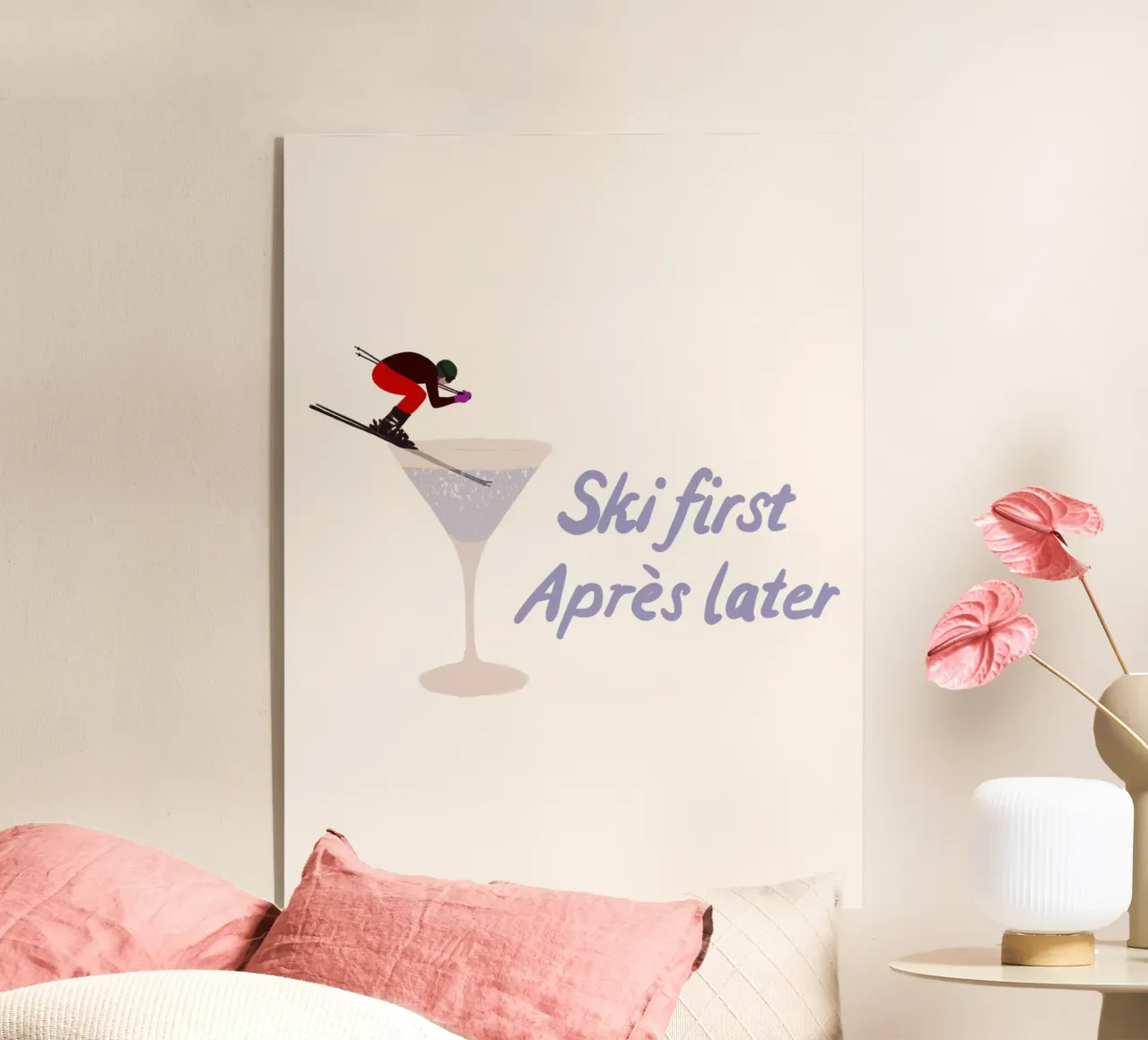 Ski first Apres later plexiglass da Sophie Augustin Illustration