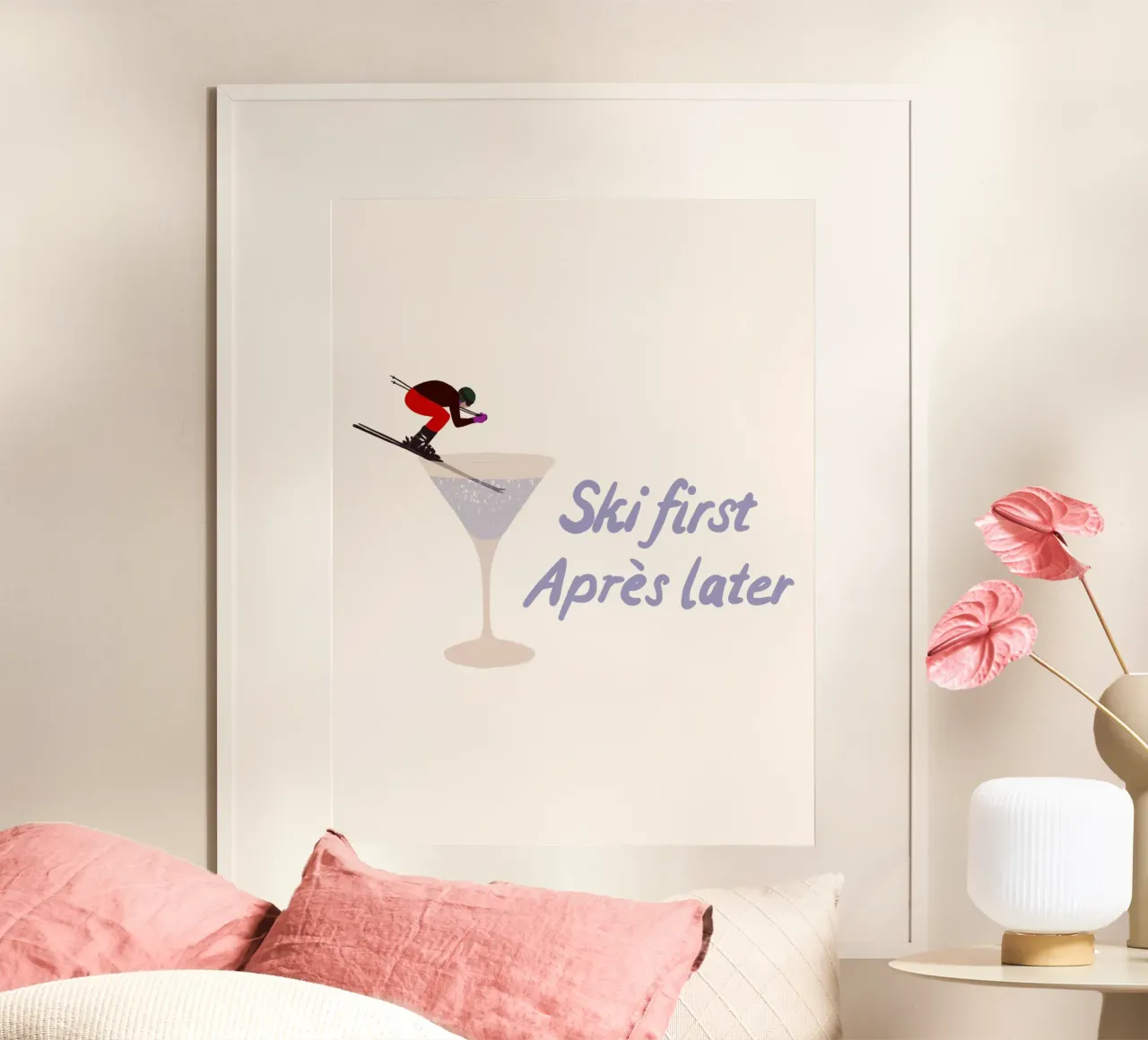 Ski first Apres later carta hahnemühle da Sophie Augustin Illustration