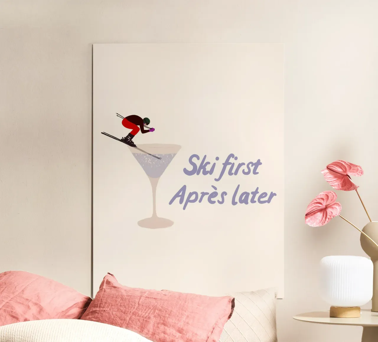 Ski first Apres later carta hahnemühle da Sophie Augustin Illustration