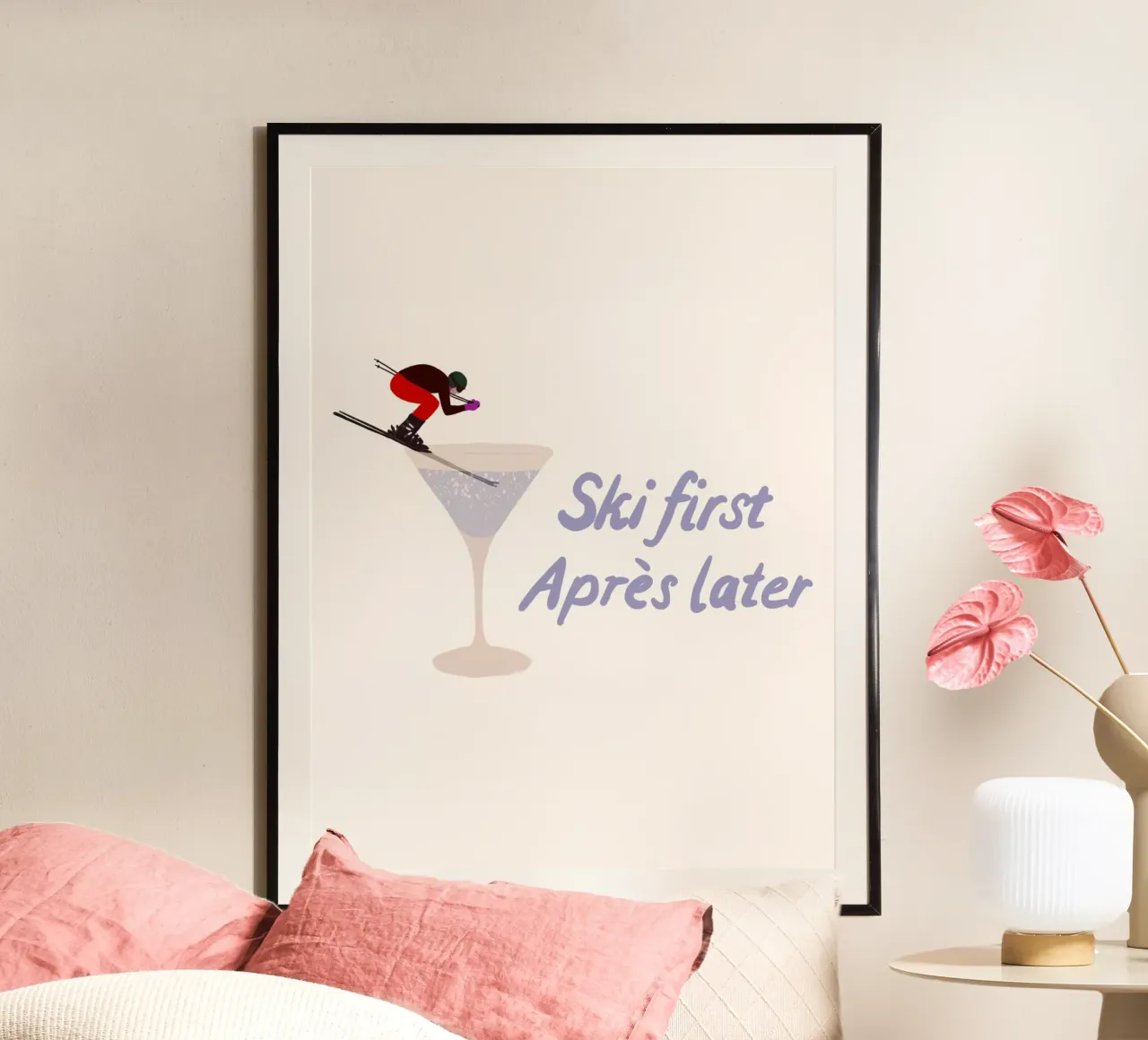 Ski first Apres later carta hahnemühle da Sophie Augustin Illustration