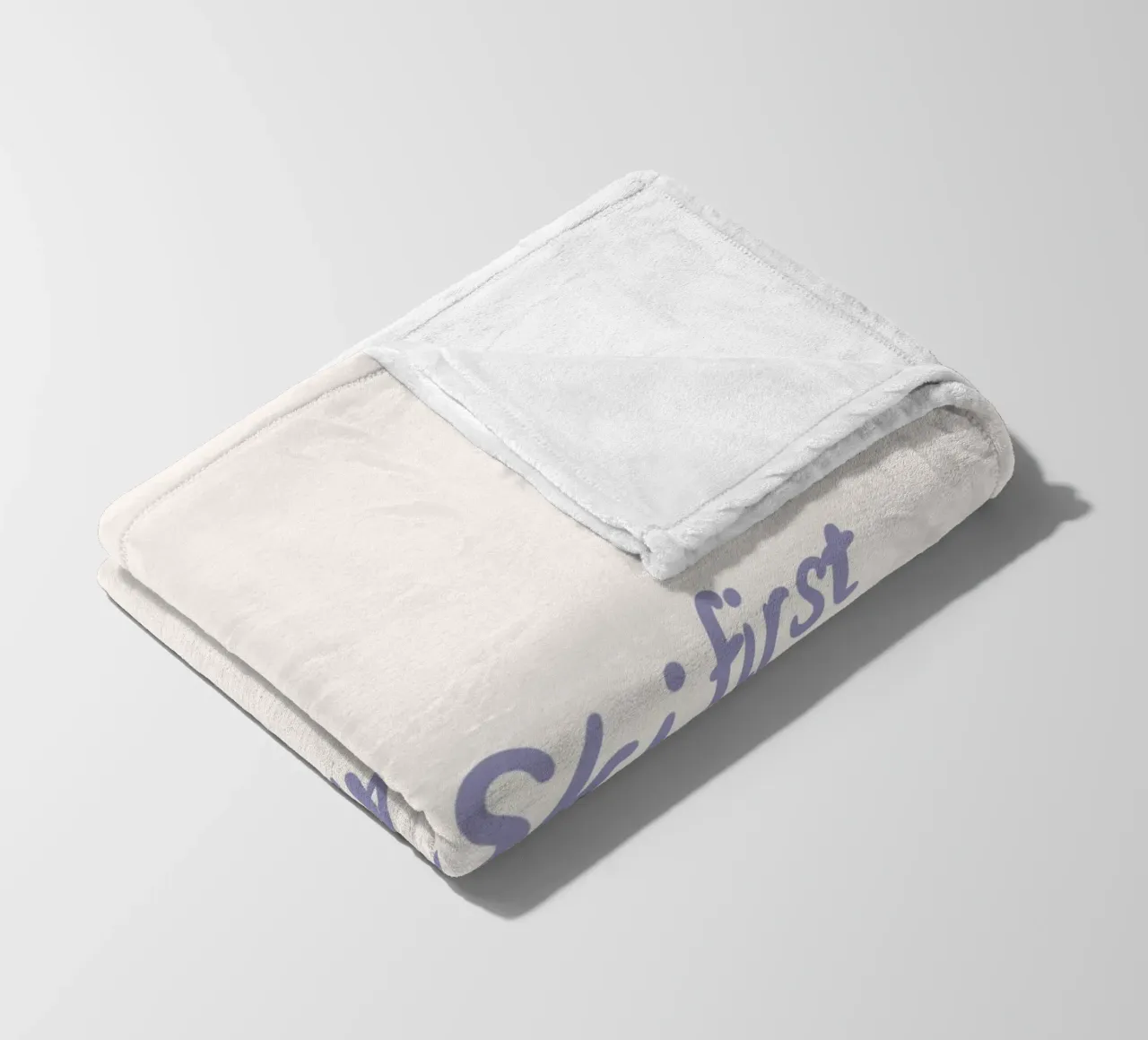 Ski first Apres later coperta in pile da Sophie Augustin Illustration