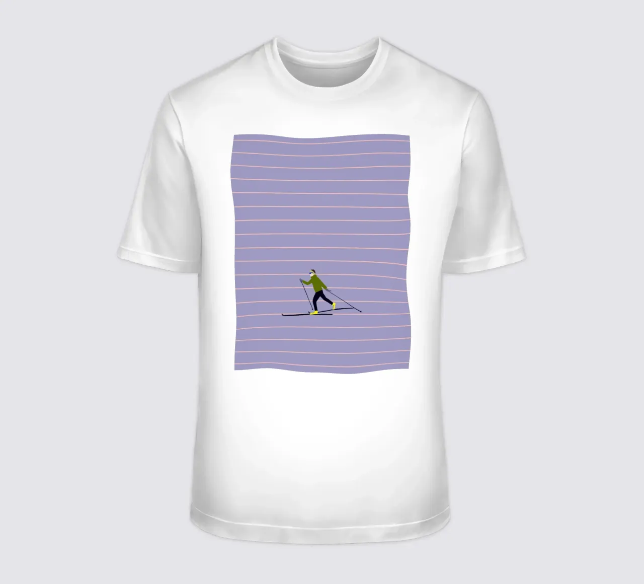 Skifahren Langlauf Streifen t-shirt da Sophie Augustin Illustration