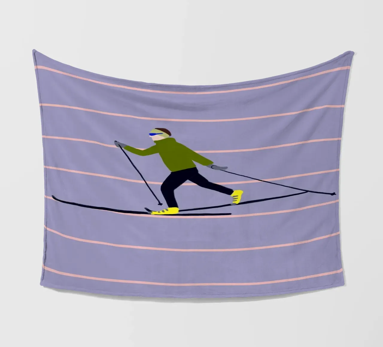 Skifahren Langlauf Streifen coperta in pile da Sophie Augustin Illustration