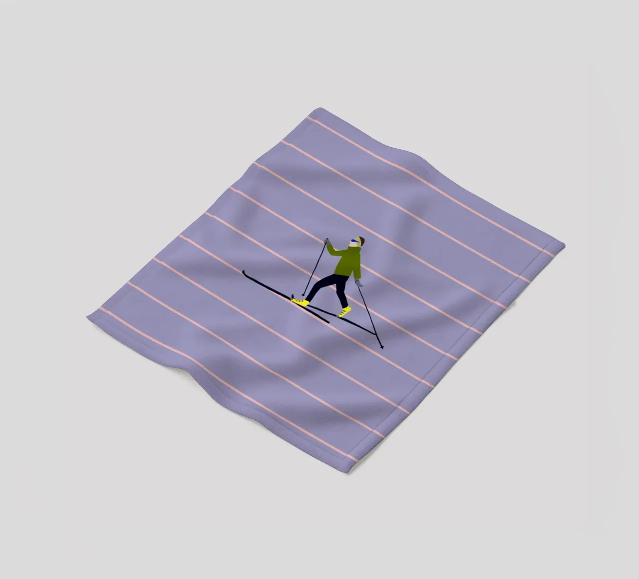 Skifahren Langlauf Streifen coperta in pile da Sophie Augustin Illustration