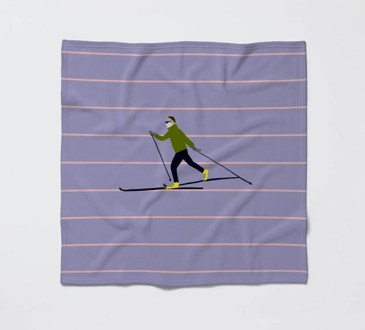 Skifahren Langlauf Streifen coperta in pile da Sophie Augustin Illustration