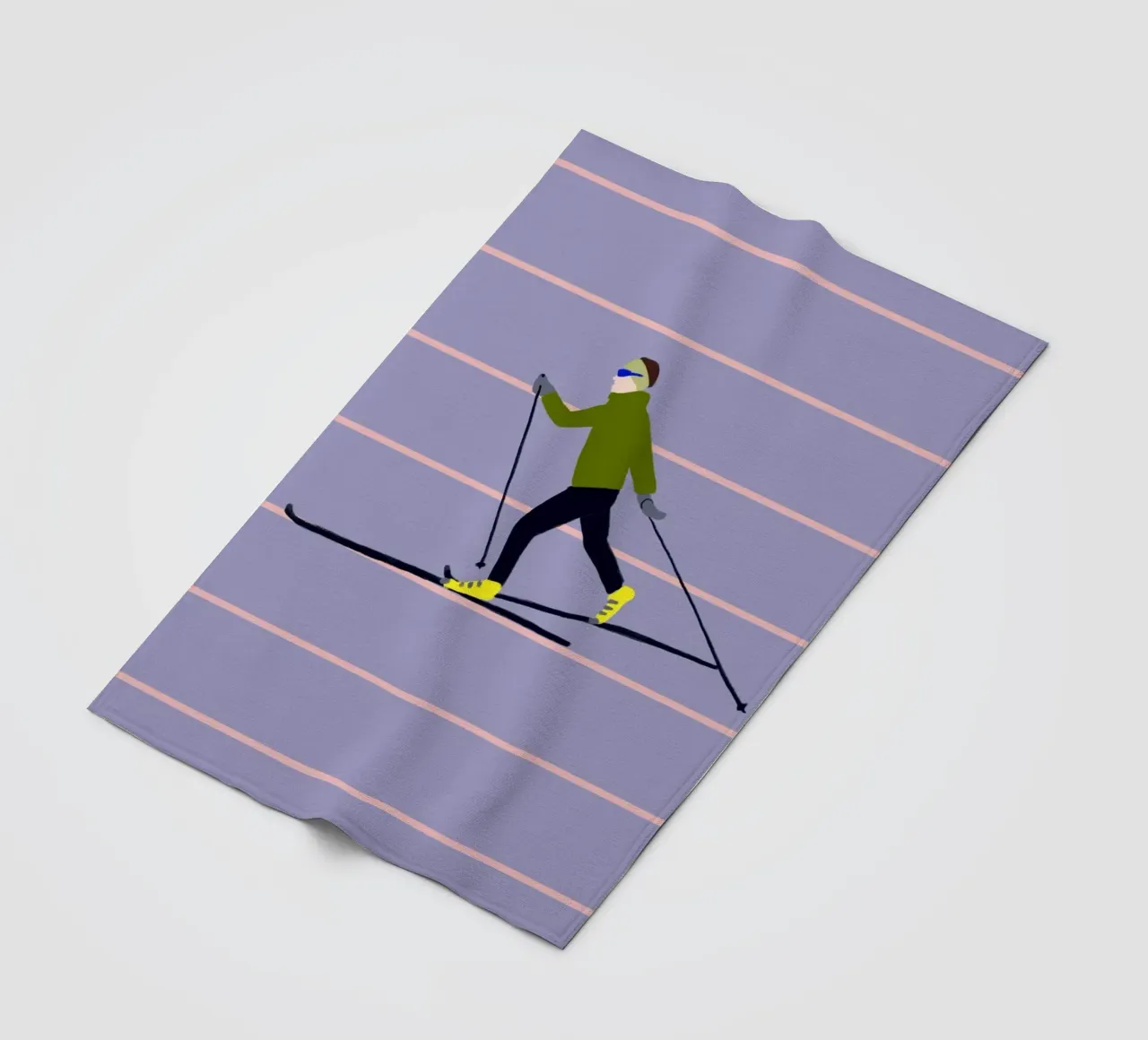 Skifahren Langlauf Streifen coperta in pile da Sophie Augustin Illustration