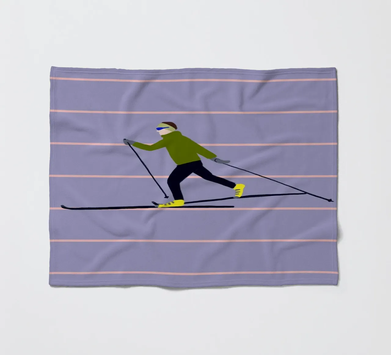 Skifahren Langlauf Streifen coperta in pile da Sophie Augustin Illustration